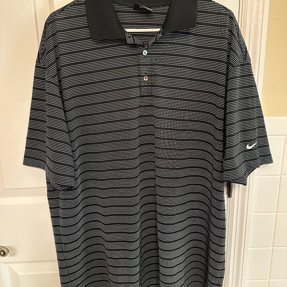NIKE Golf Striped Short Sleeve Performance Polo Shirt Size XXL 274038-010